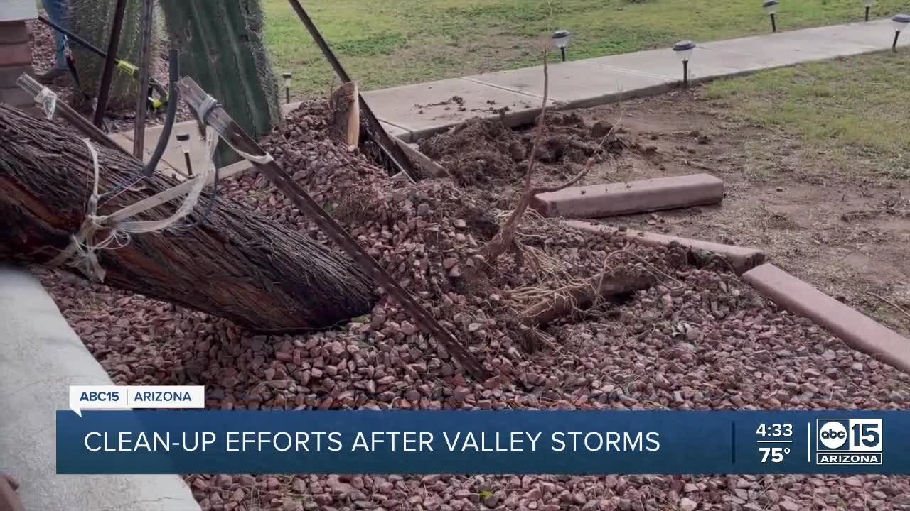 Chandler Heights homeowners left cleaning up after strong storms