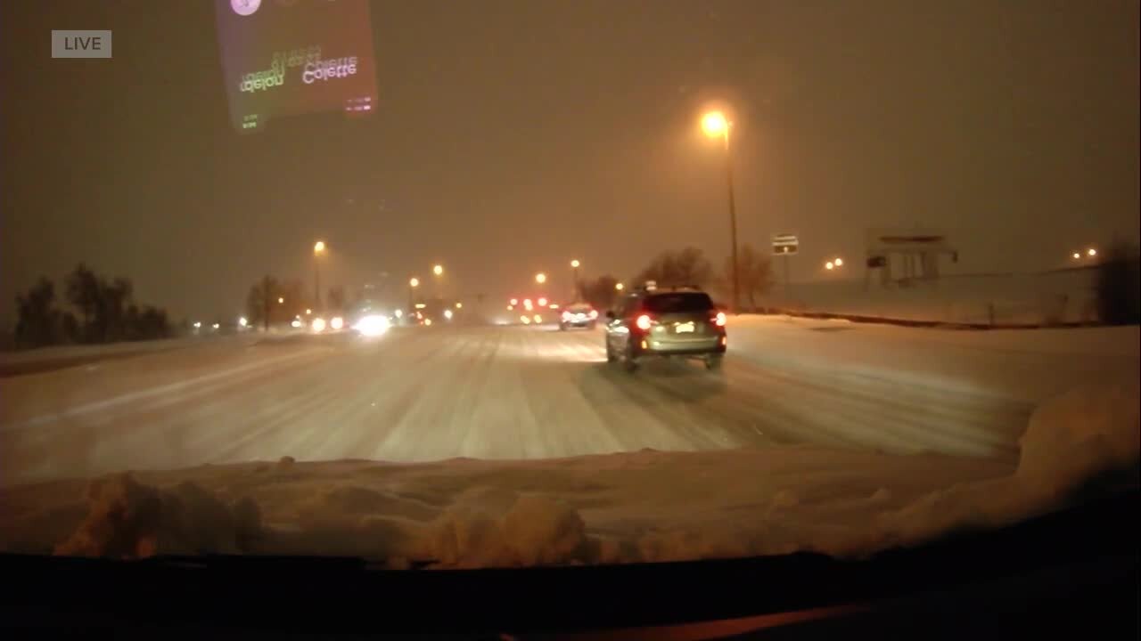 Hard to see lanes: The snowy view from Aurora this morning