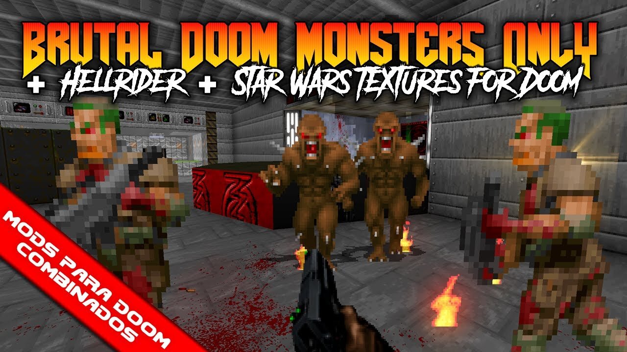 Hellrider + Brutal Doom v21 Monsters Only + Star Wars Textures for Doom [Mods para Doom Combinados]