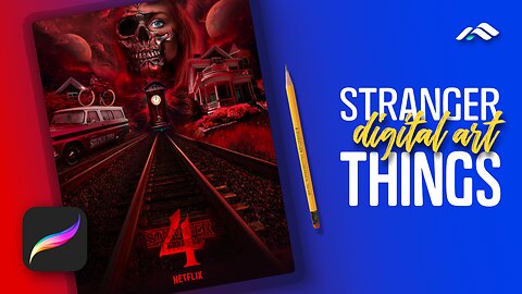 Art Digital STRANGER THINGS Poster | Drawing #shorts #fanart #poster