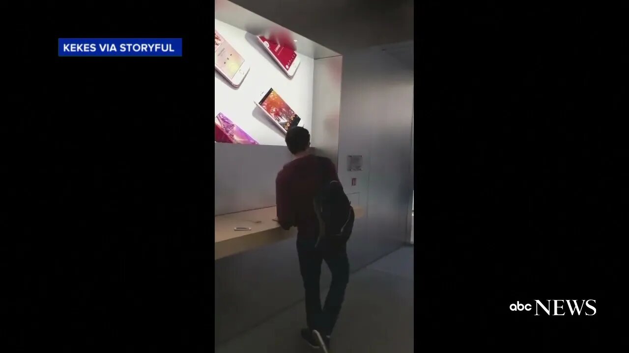 Angry Man Goes on Smashing Rampage in French Apple Store ABC News