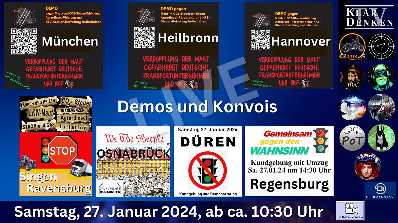 🔴💥LIVE | Demos, Proteste und Konvois aus verschiedenen Städten💥