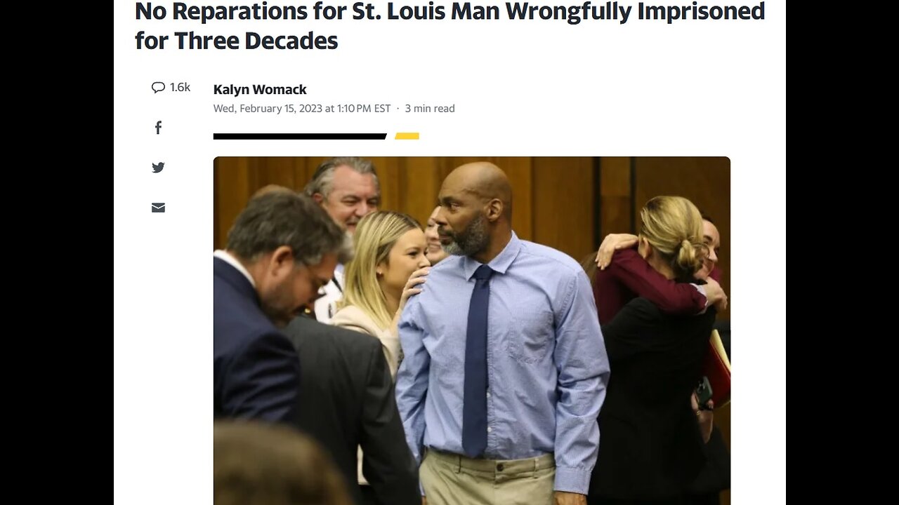 Lamar Johnson gets NO REPARATIONS for Three Decades in Prison on Wrongful Conviction!