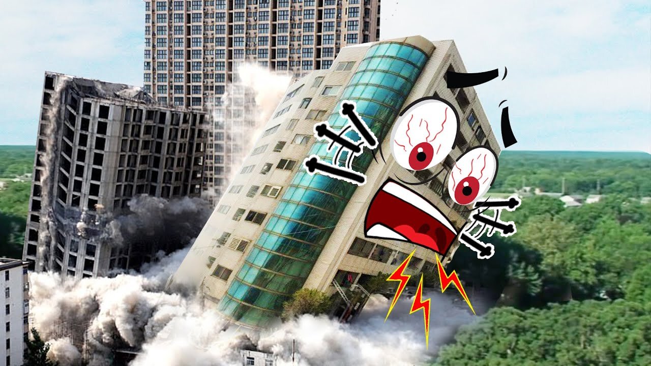 Funny Video !! Epic Destruction of Various Engineering Structures and an Extremely Dangerous Building Collapse