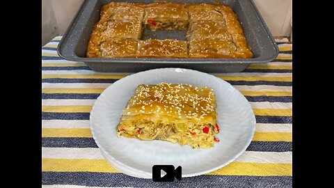 Creamy Mushroom Pie With Phyllo Dough Sheets / Μανιταρόπιτα Με Κρέμα Γάλακτος