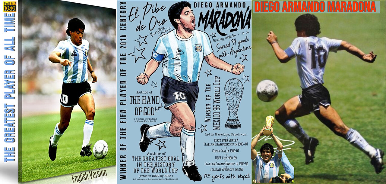 Diego Maradona the greatest football player of all time, an Argentine football player and manager