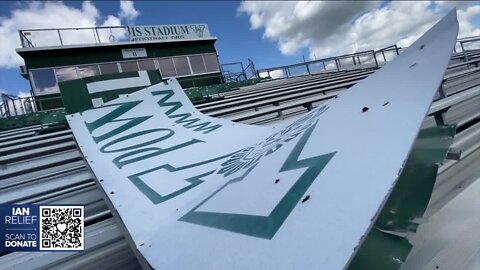 Hurricane Ian damages Venice High School’s Powell-Davis Stadium