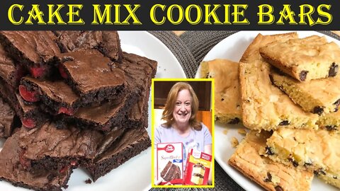 HOW TO MAKE CAKE MIX COOKIE BARS Recipe | 4 Ingredients Only Cookie Bar Dessert