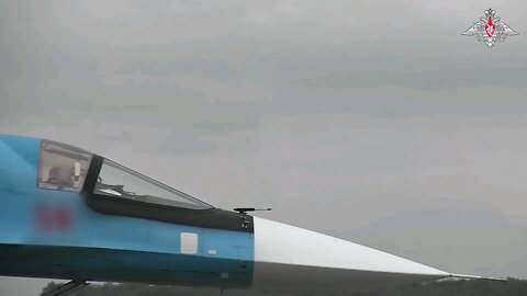 Sukhoi Su-34 fighter-bomber in action against Ukrainian Armed Forces positions in the border area of