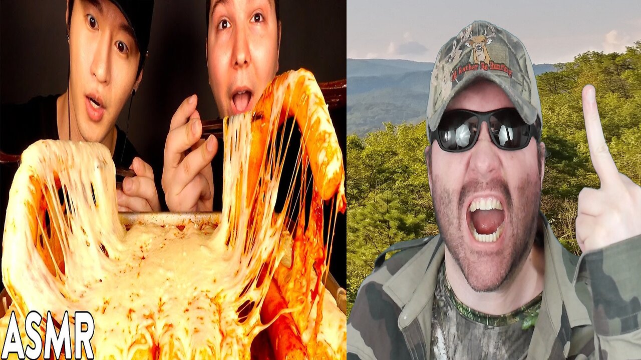 ASMR Cheesy Nuclear Fire Giant Rice Cakes With Nikocado Avocado (Zach Choi ASMR) - Reaction! (BBT)