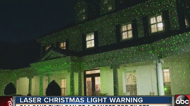 Laser Christmas light warning