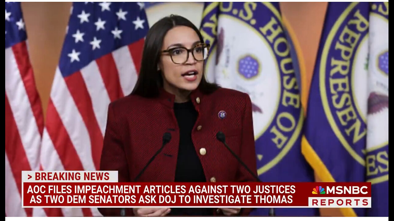 BREAKING: AOC has filed articles of impeachment against Justices Alito & Clarence Thomas.