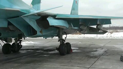 Footage of the military operation of a Sukhoi Su-34 fighter-bomber equipped with FAB-500M-62 bombs