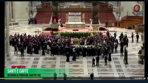 QUANDO GIORGIO MARIO BERGOGLIO PROFANò LA BASILICA DI SAN PIETRO IL 4/10/2019 CON CARDINALI,VESCOVI,PRETI E GENTE COMUNE ADORANDO L'IDOLO PAGANO DI PACHAMAMA FACENDO L'APOSTASIA