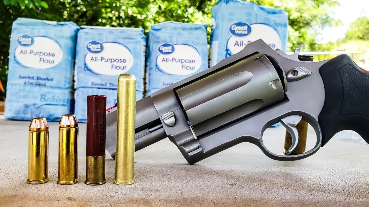 45colt vs 454 casull vs 410 - FLOUR - Taurus Raging Judge Magnum
