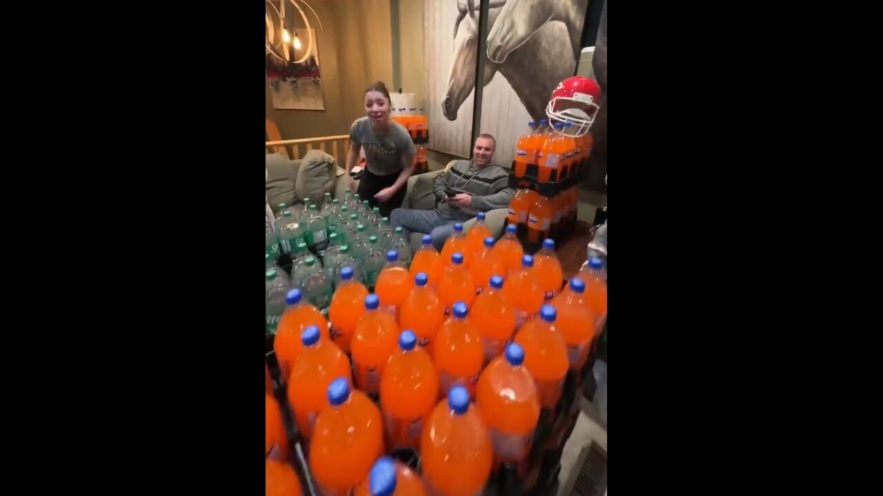 Crazy Dad Hands Out 2 Liter Bottles Of Soda For Halloween, Stockpiles 100s Of Bottles