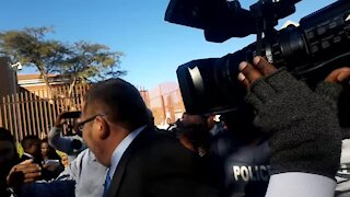 Commotion outside the Randburg Magistrate's Court as Zuma's son appears (o9w)