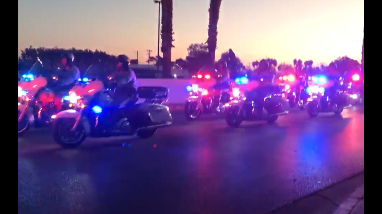 Live: Procession escorting Las Vegas police officer's body