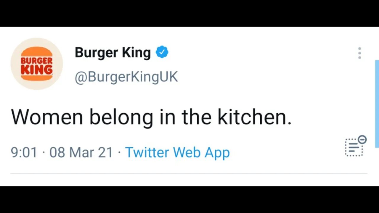 Burger King: "Women Belong in the Kitchen"