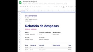 Fazer relatório de despesas no Google Drive