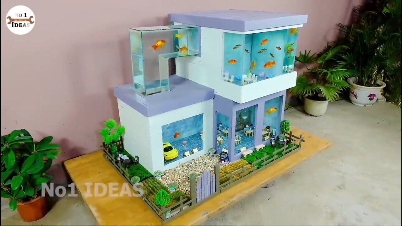 WOW! Amazing modern aquarium coffee shop _ Creative DIY ideas