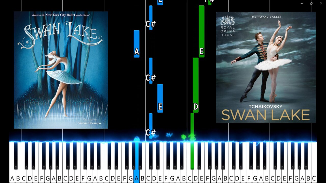 Swan Lake Theme Piano Tutorial. D Major. Medium difficulty.