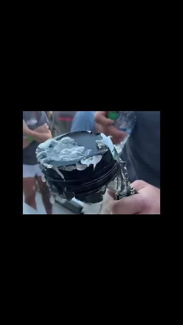 Man Holds Bubbling Piston At Race Track #MegaFails #Shorts