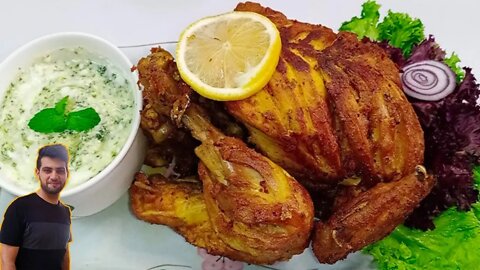 Roast Chicken Recipe | Without Oven Chicken Roast | - لاہوری چرغہ بنانے کا طریقہ | With Subtitles