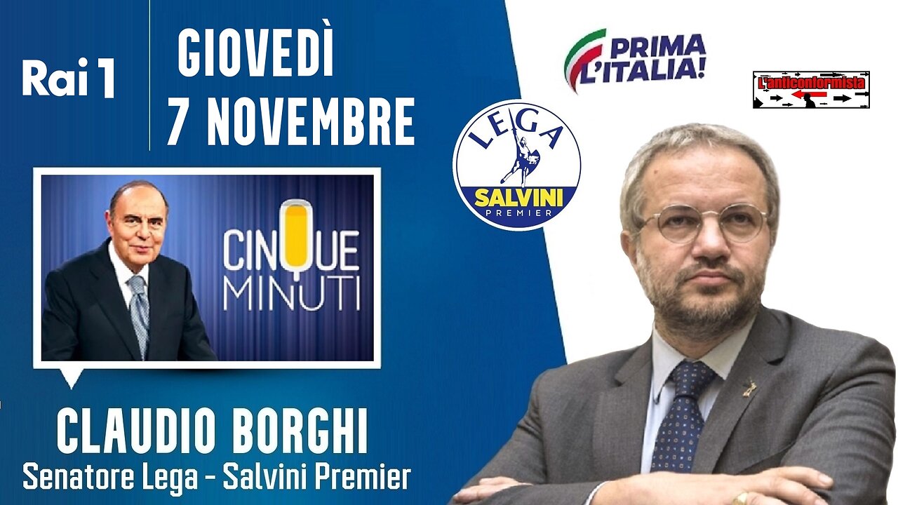 🔴 Sen. Claudio Borghi a "cinque minuti" di Bruno Vespa (07.11.2024)