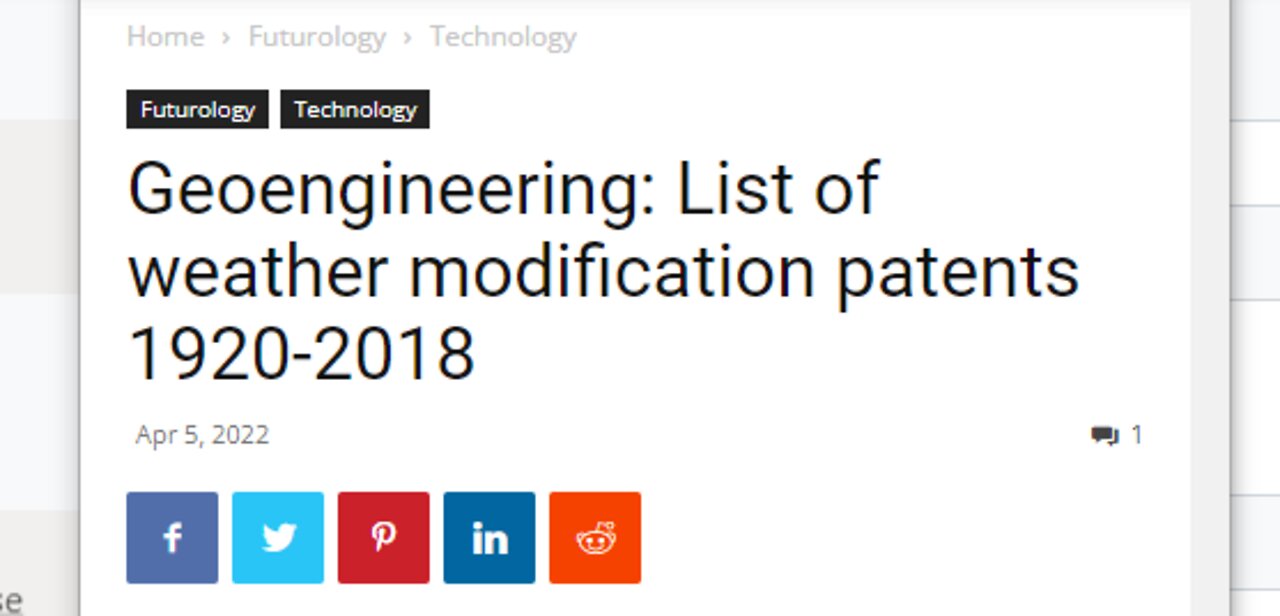 200+ WEATHER MODIFICATION PATENTS SINCE 1891 - WHICH IS WHY GLOBAL WARMING IS DOUBTED