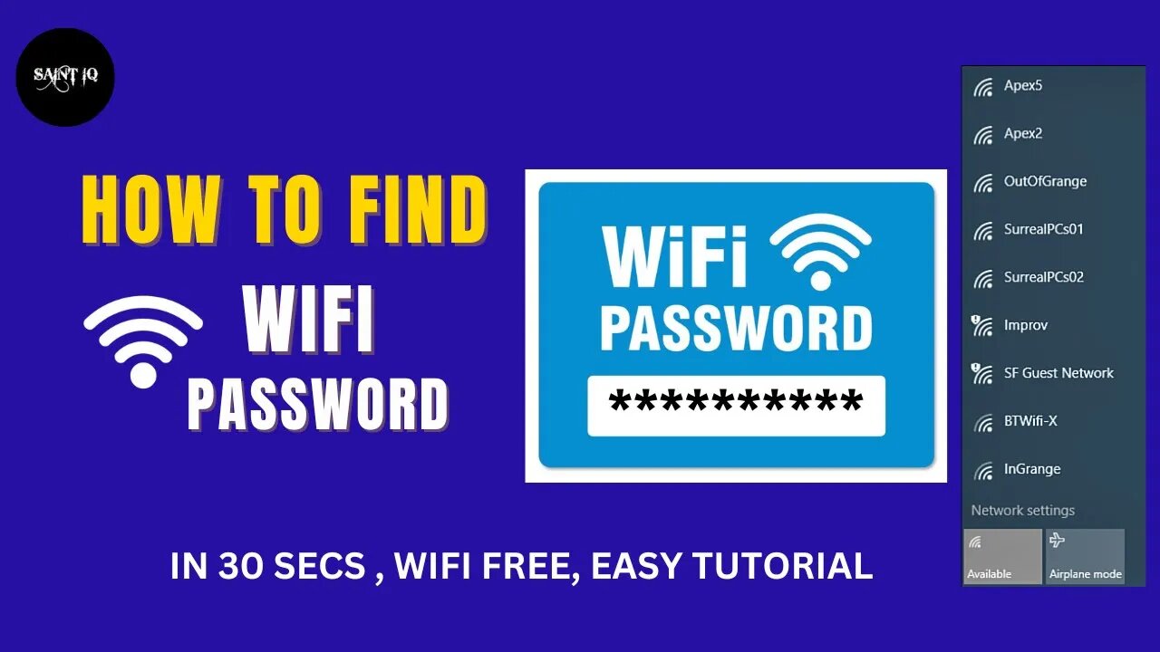 How to find your Wi-Fi password on PC/Laptop in Just 30 sec | WiFi Free and Easy [Tutorial]