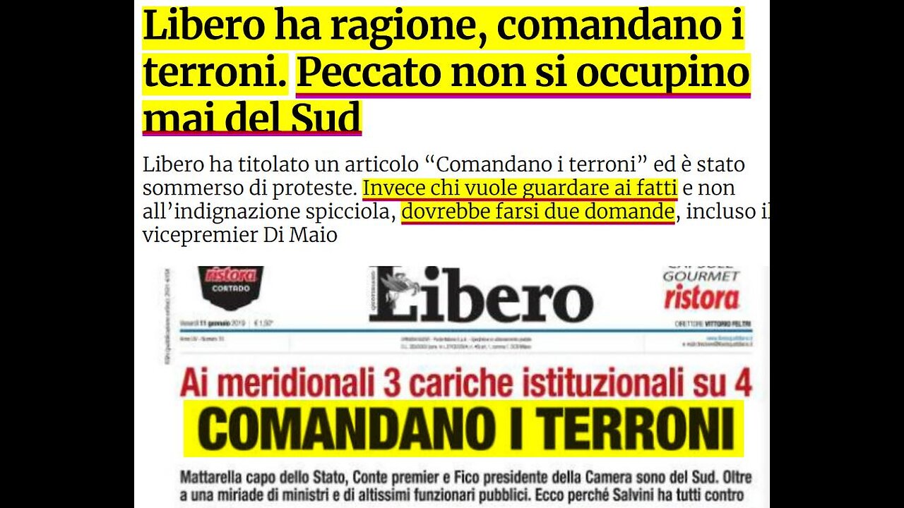 Terroni, rozzi ignoranti ndranghetisti... quelli dell'alias