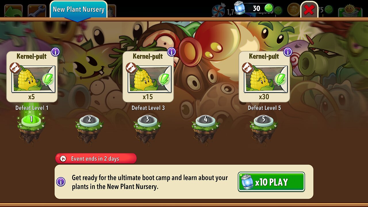 Plants vs Zombies 2 - Plant Nursery - Kernel-Pult - November 2024