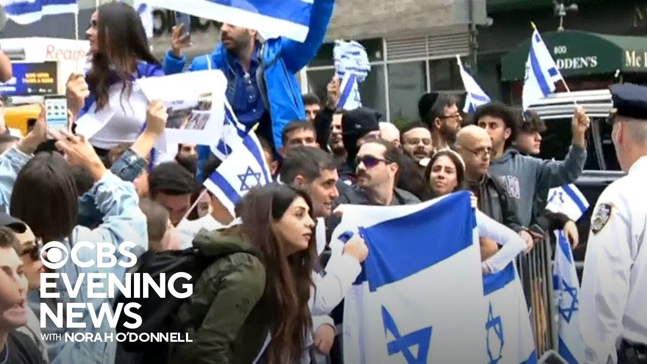 Dueling rallies break out across U.S. after Hamas attacks Israel (Description)