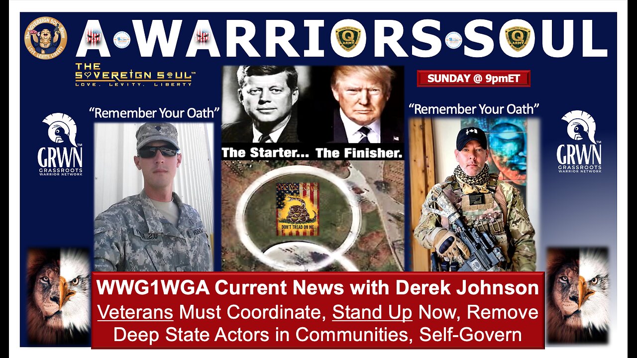 ⚔️ WWG1WGA *A Warriors Soul* TRUMP the Finisher! Q News, Law of War Events & COG with Derek Johnson