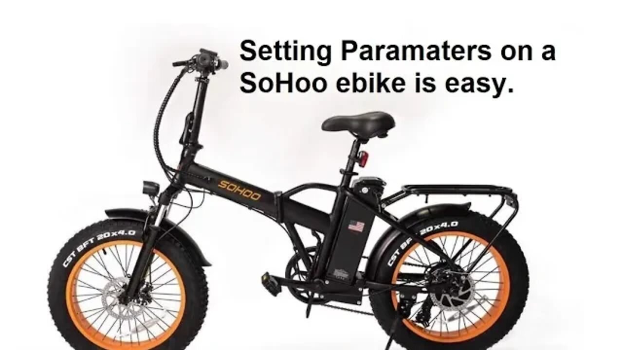 SoHoo Ebike Setting Parameters on SW900 Controller