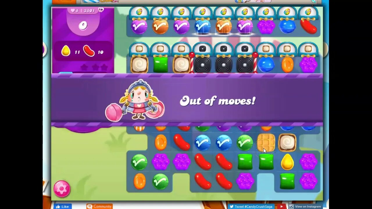 Candy Crush Level 3801 Talkthrough, 35 Moves 0 Boosters