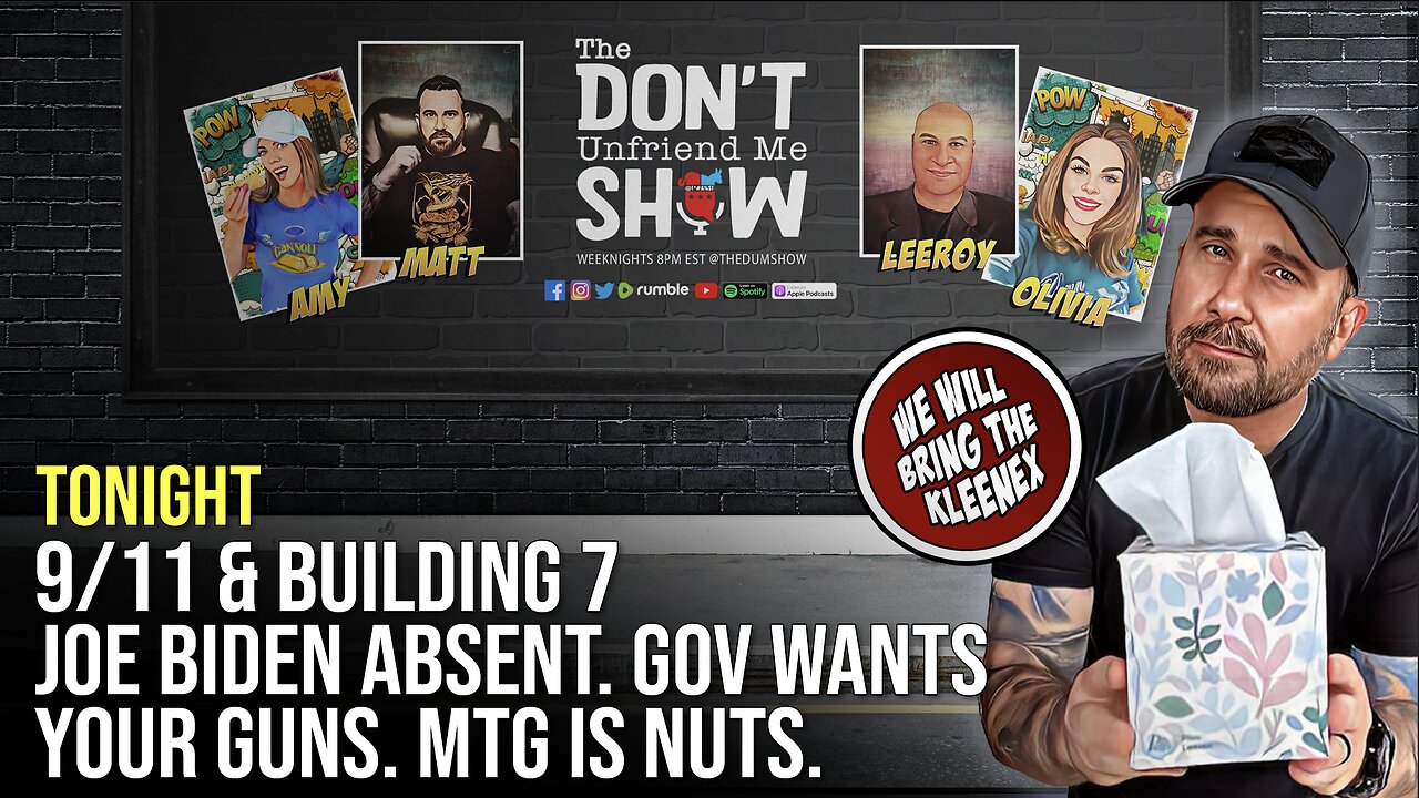 🚨Tonight 8:00PM Eastern: 9/11. JOE BIDEN ABSENT. GOV WANTS. YOUR GUNS. MTG IS NUTS.