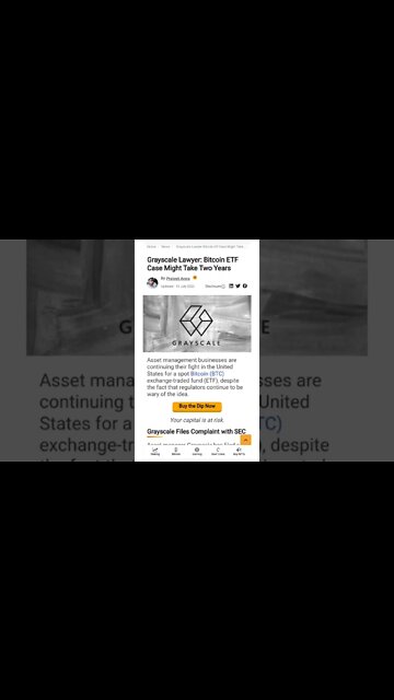 Grayscale Lawyer: Bitcoin ETF Case Might Take Two Years #cryptomash #cryptomashnews #cryptonews