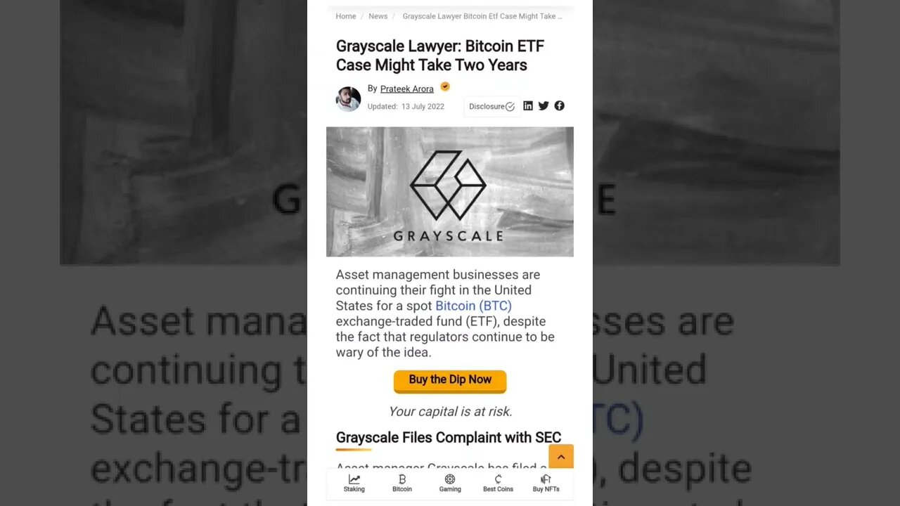 Grayscale Lawyer: Bitcoin ETF Case Might Take Two Years #cryptomash #cryptomashnews #cryptonews