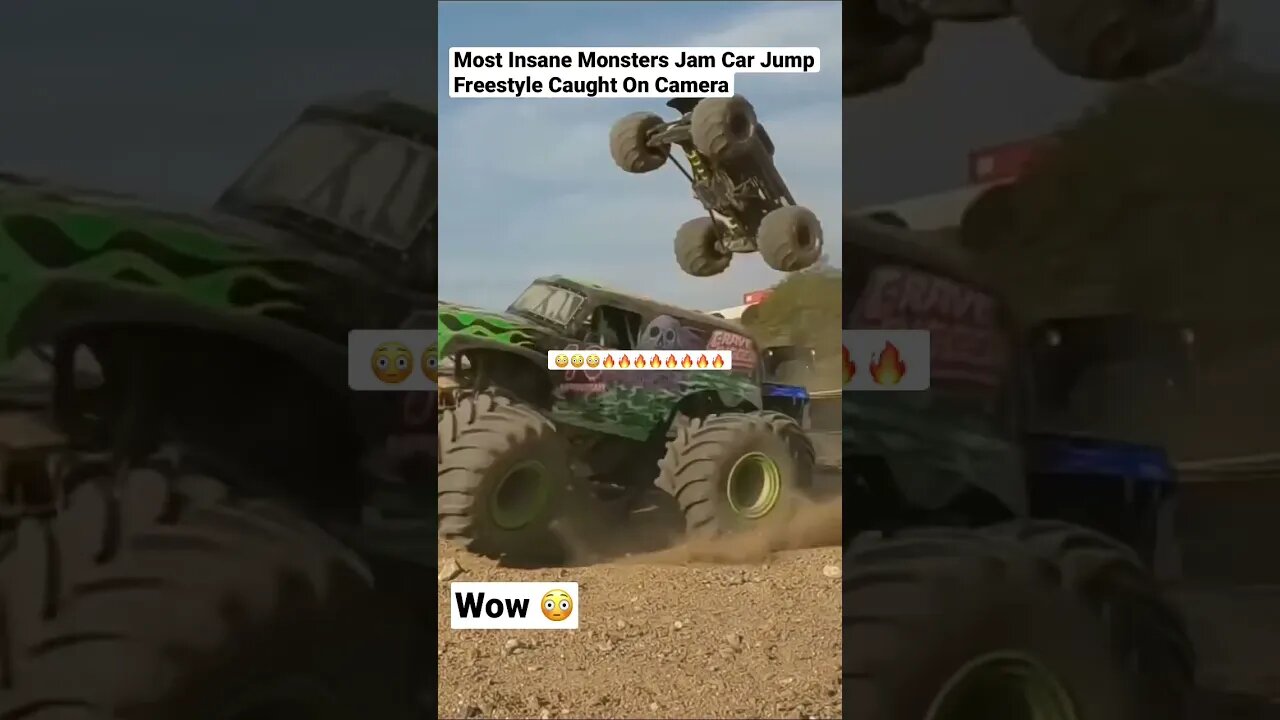 Most Insane Monsters Jam Car Jump Freestyle Caught On Camera #shorts #monsterjam #motorsport #car