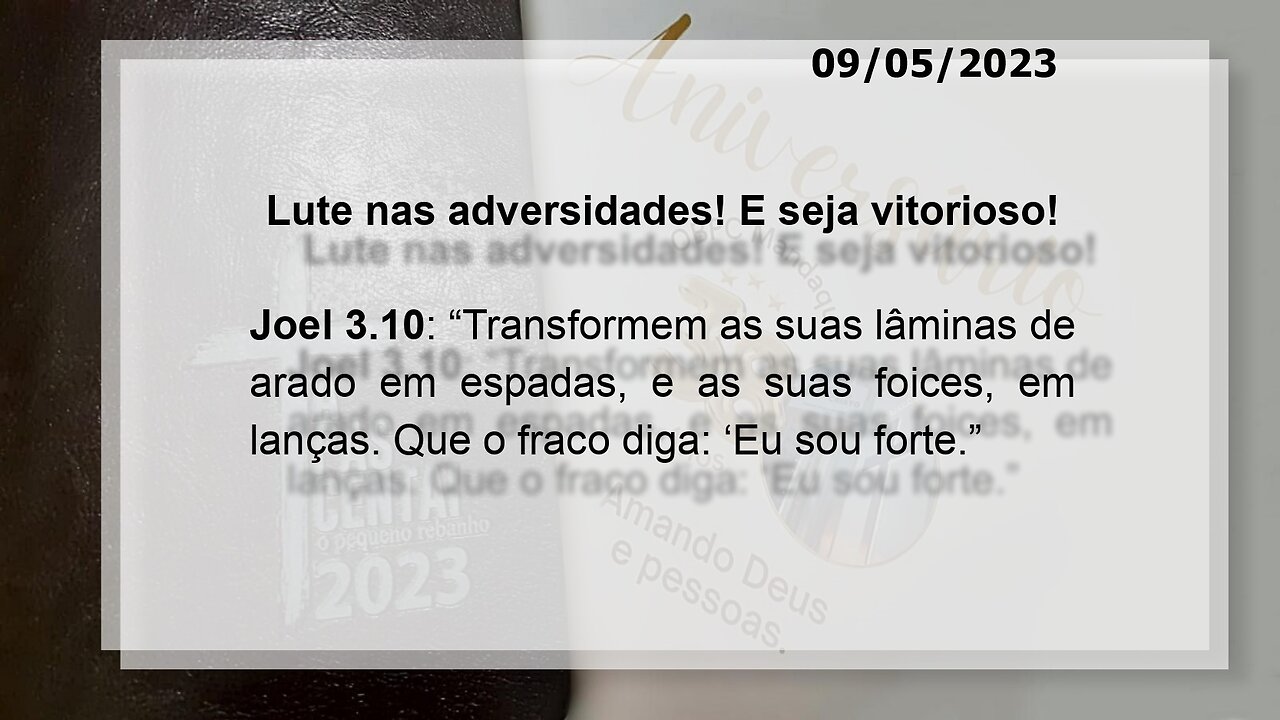 Lute nas adversidades! E seja vitorioso!