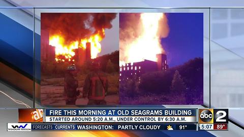 Crews battled fire at old Seagram’s building in Dundalk