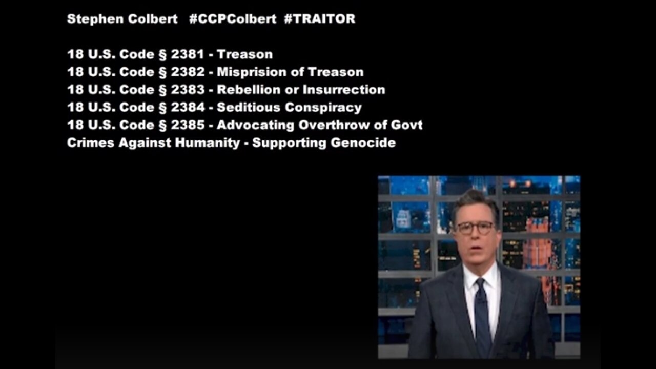 JAG Grills Pedophile Stephen Colbert