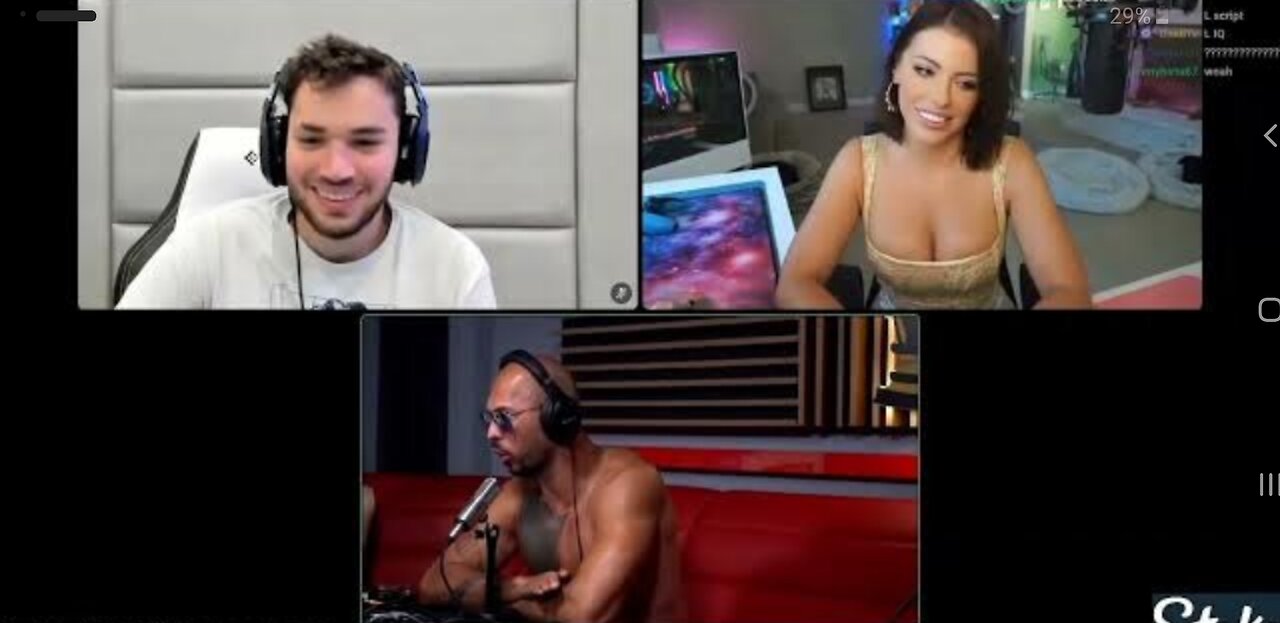 Andrew Tate E-date With Adriana Chechik on adin ross stream!