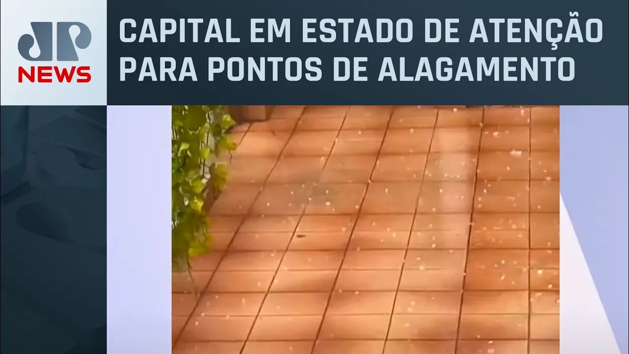 Chuva de granizo castiga regiões da cidade de São Paulo