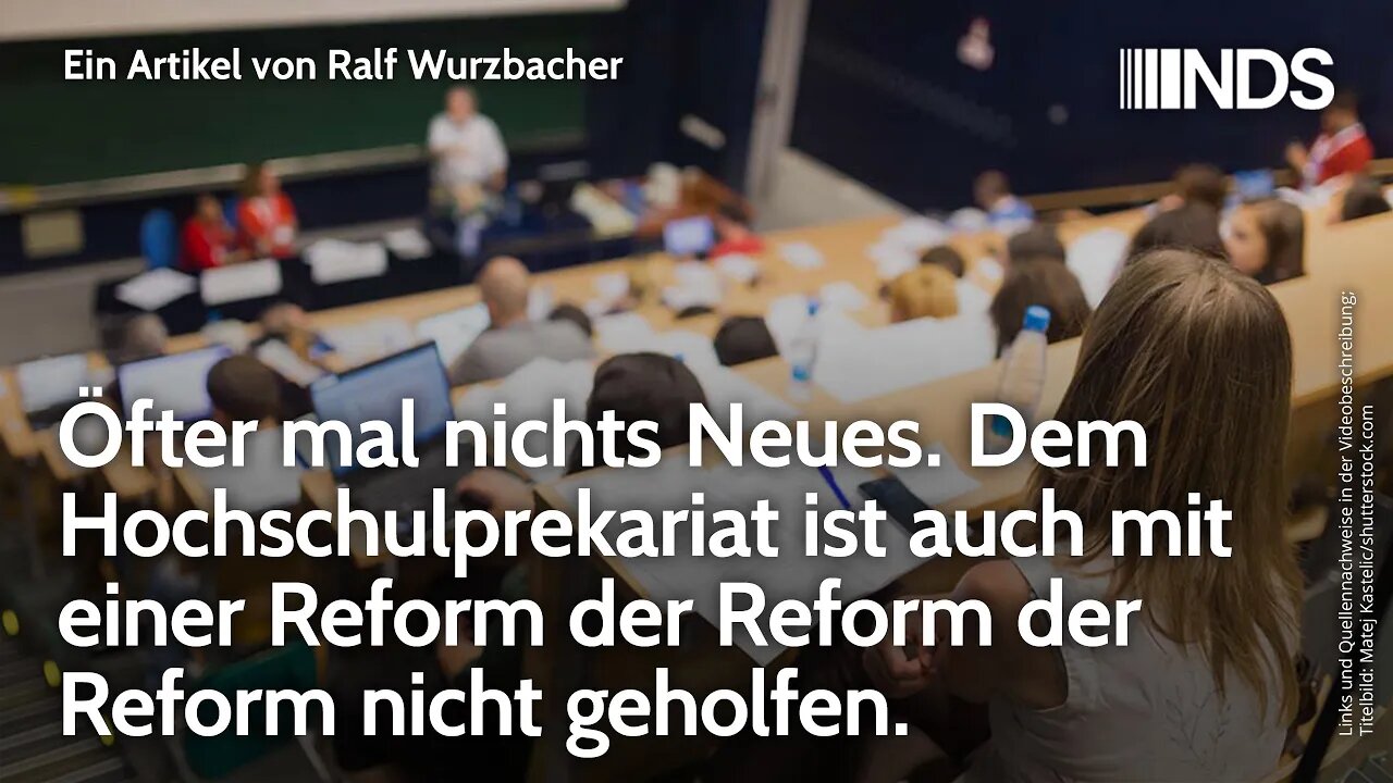 Dem Hochschulprekariat ist auch mit einer Reform der Reform der Reform nicht geholfen | NDS