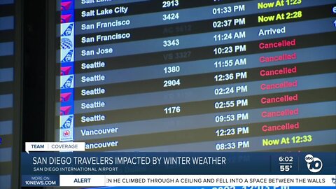 Winter weather has snowball effect on San Diego flights