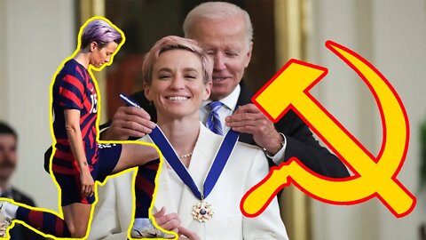 Megan Rapinoe receives Presidential Medal of Freedom from Joe Biden today for HATING AMERICA!
