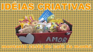 Montando cesta de café da manhã .